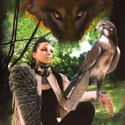 The Wolf Falcon Strong woman