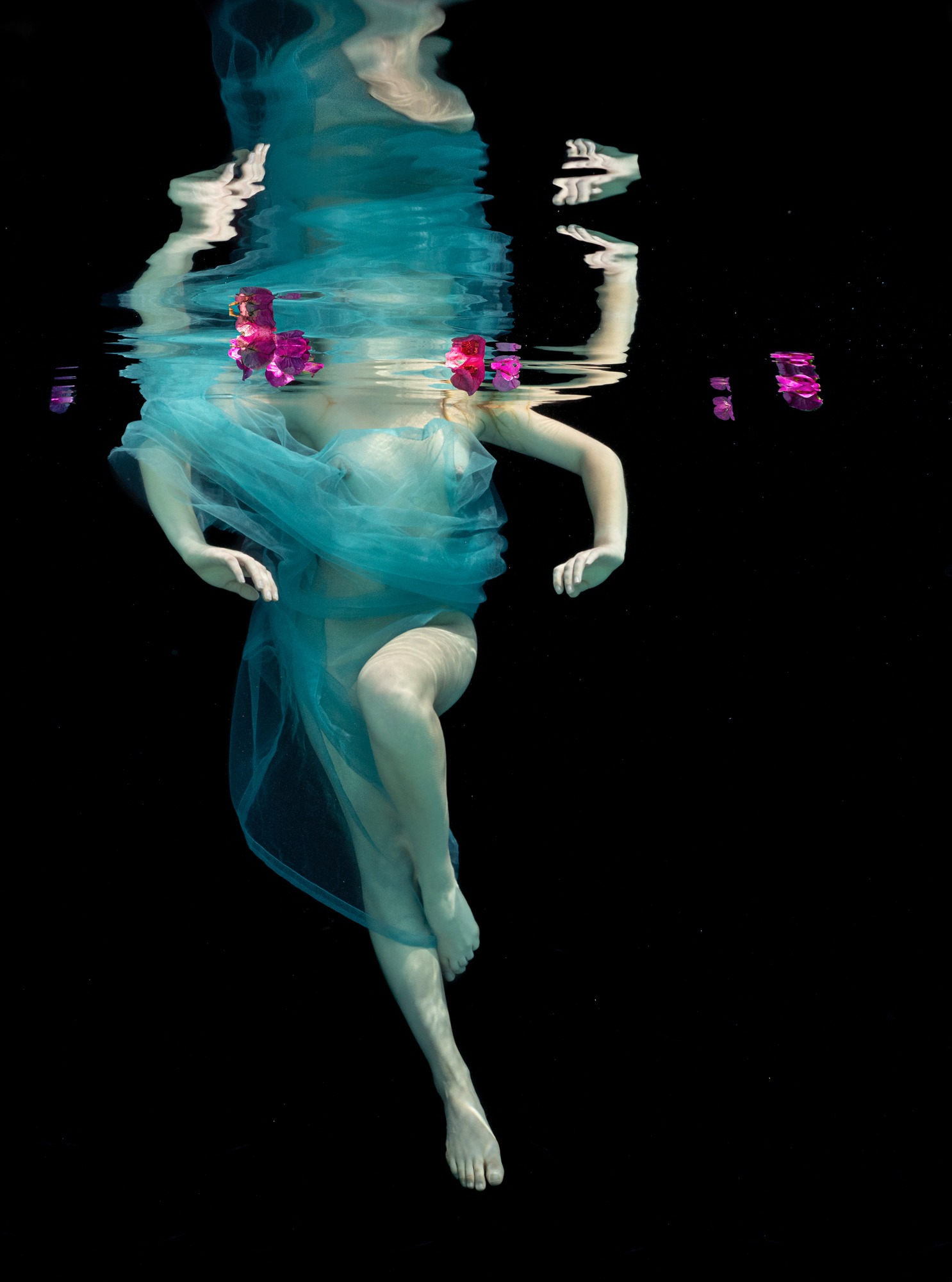 Dancing Flowers - underwater photograph - print on aluminum 48x36