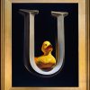 Duck U with a gold frame