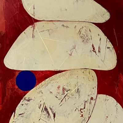 Equanimity red abstract painting