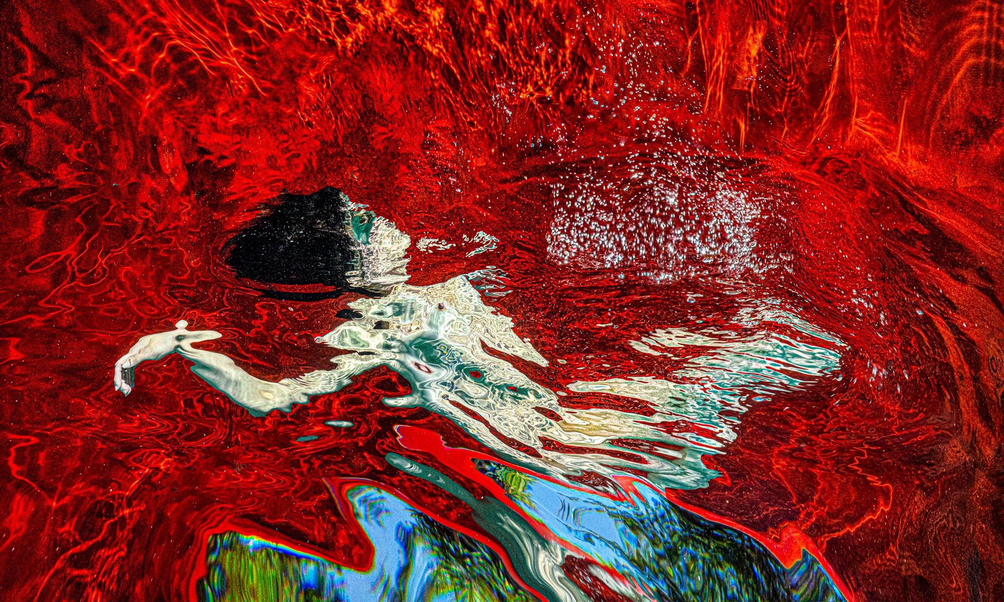 Private Pool - underwater nude photograph from series REFLECTIONS - print on aluminum 22x36