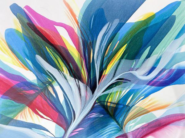 Summer Light II by Antonio Molinari at Art Leaders Gallery. Colorful poured paint abstract