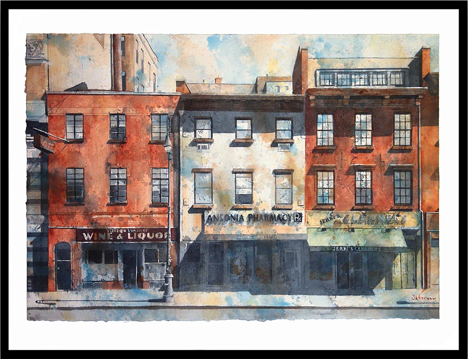 Hotsell House with pharmacy - original watercolor